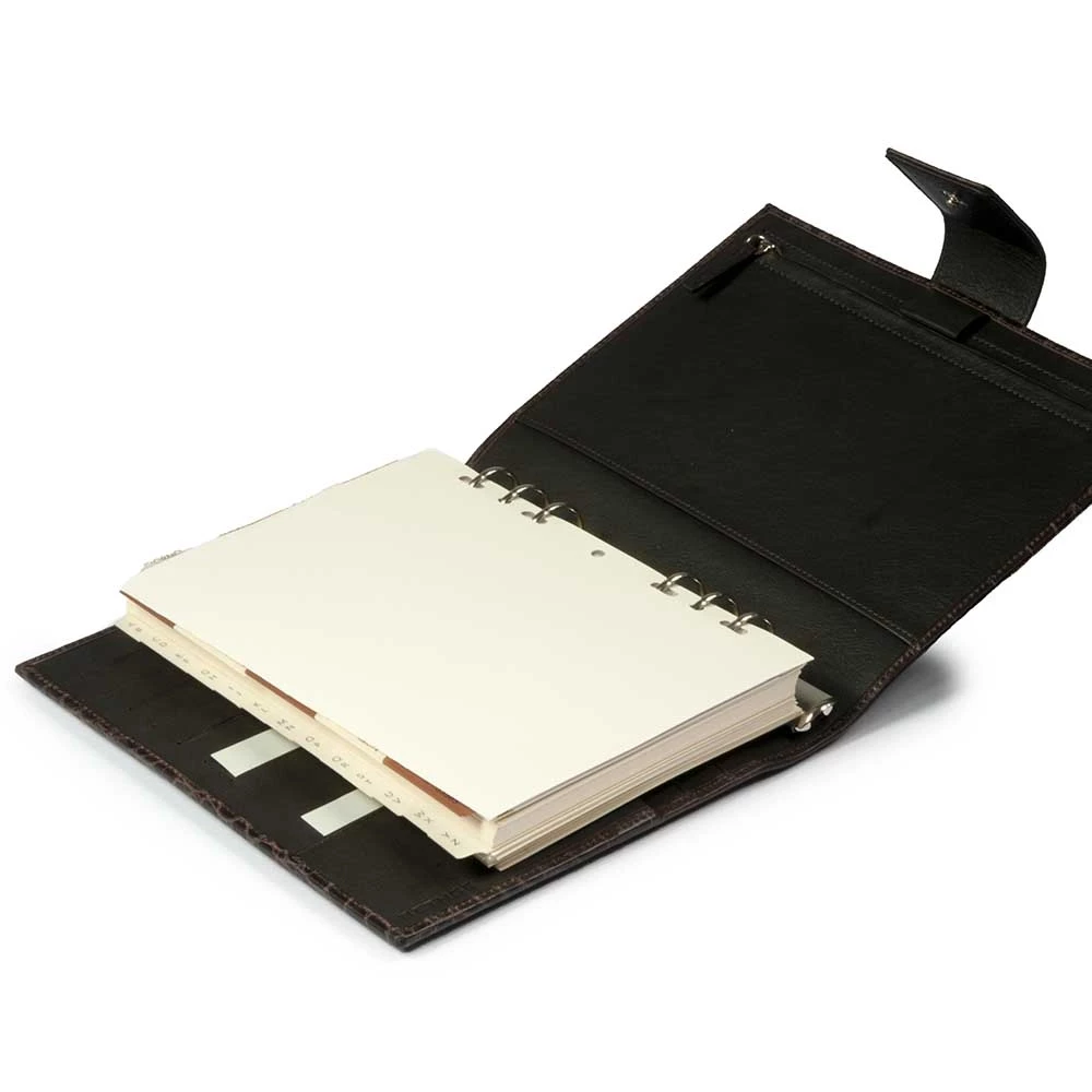 Systemplaner Alligator-Optik Leder Braun