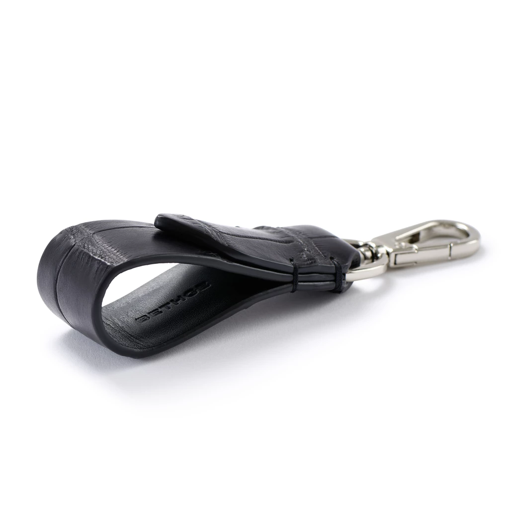 Schlüsselanhänger, Alligatorleder, Schwarz