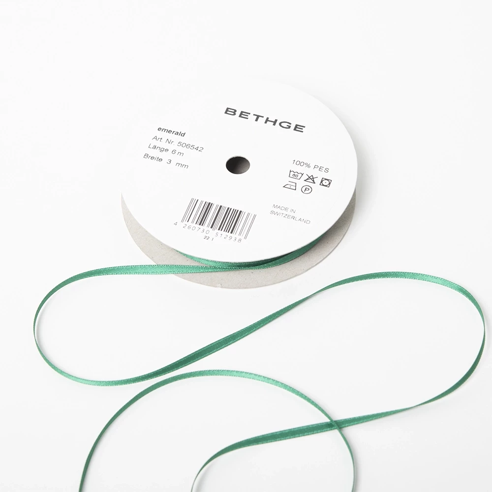 Geschenkbandrolle 3 mm Smaragdgrün