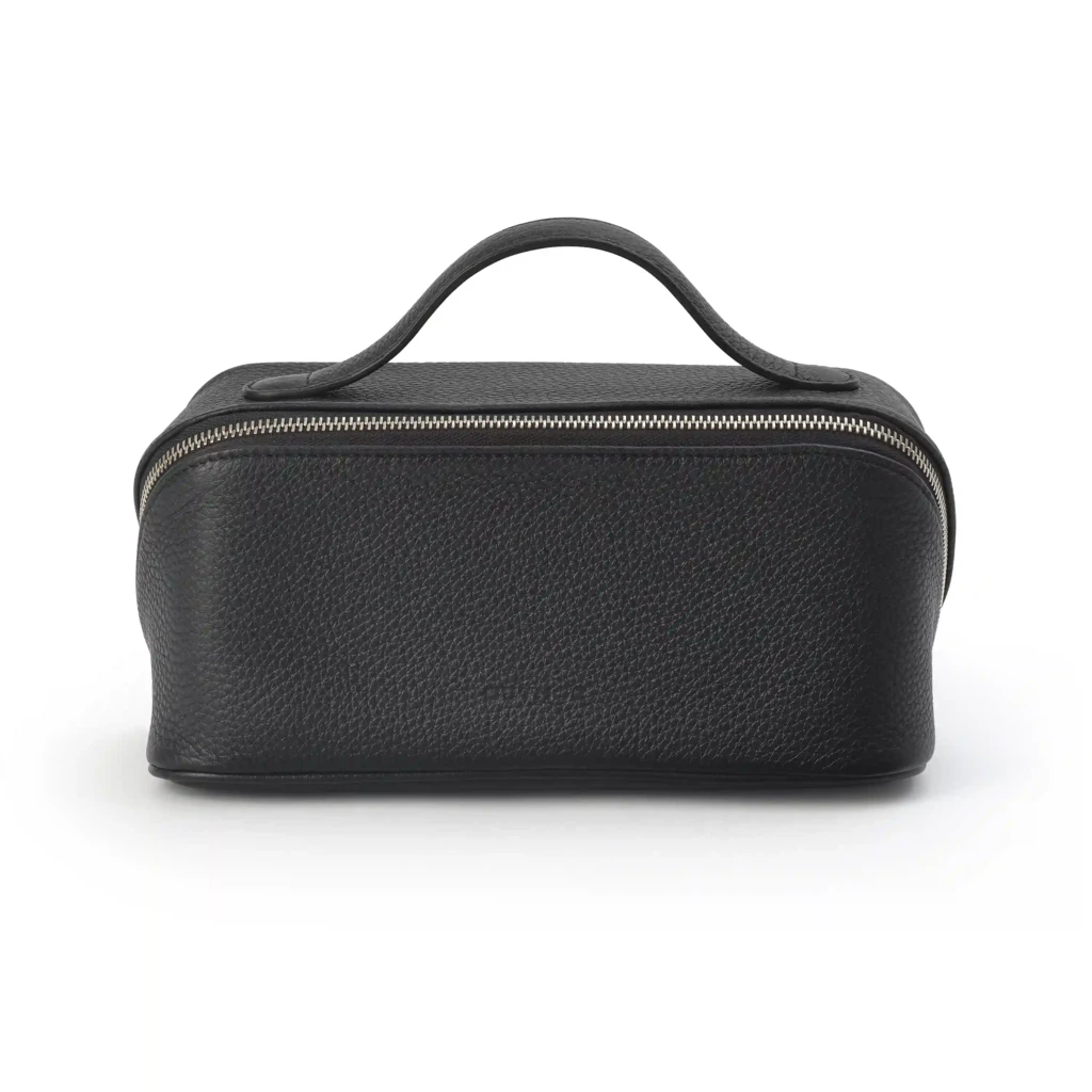 Kosmetiktasche Adri Leder Schwarz