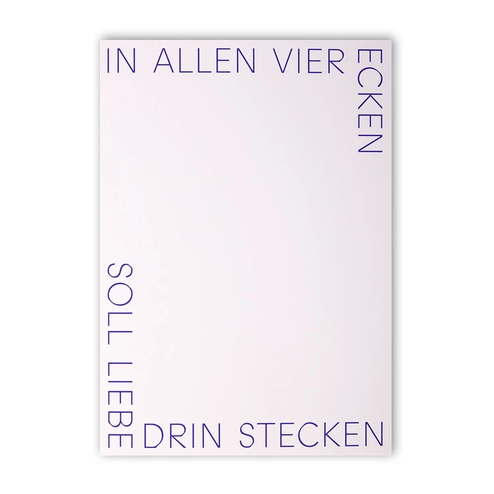Grußkarte In allen vier Ecken Klappkarte Blau A5