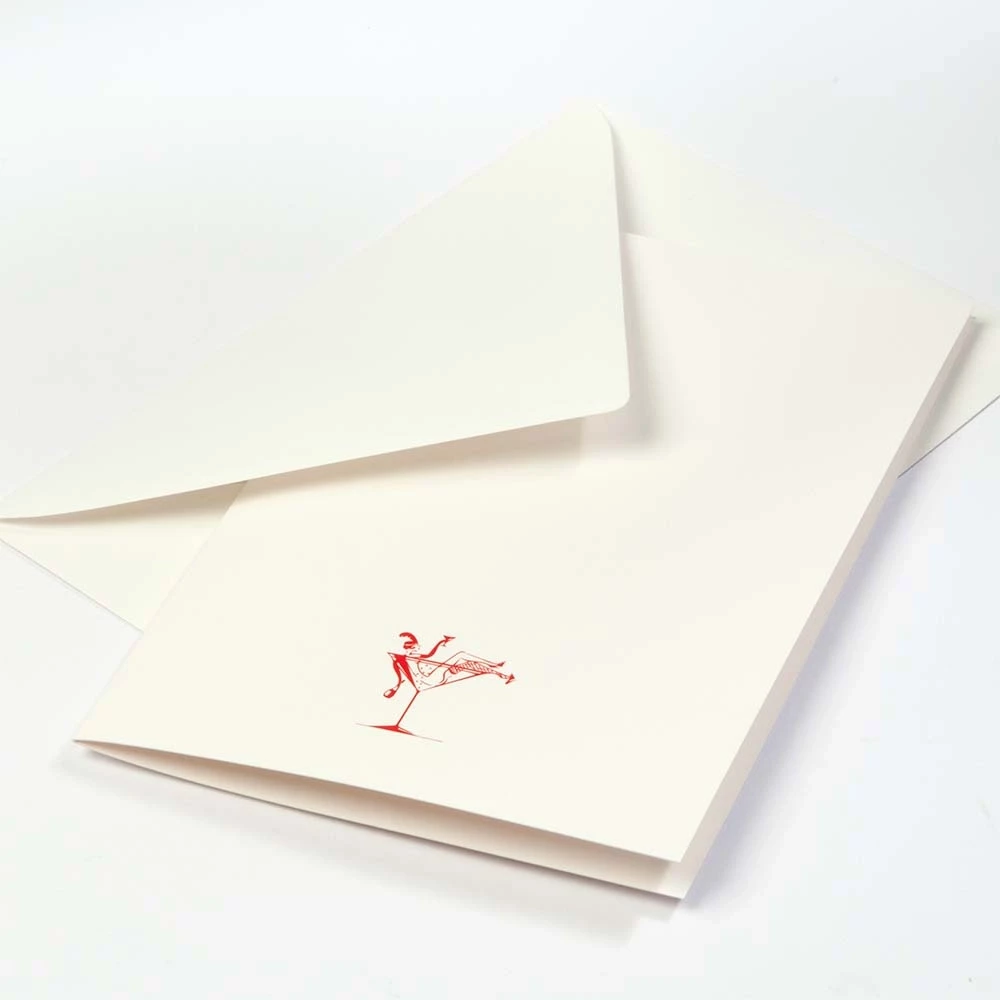 Grußkarte Lady in Champagne Rot