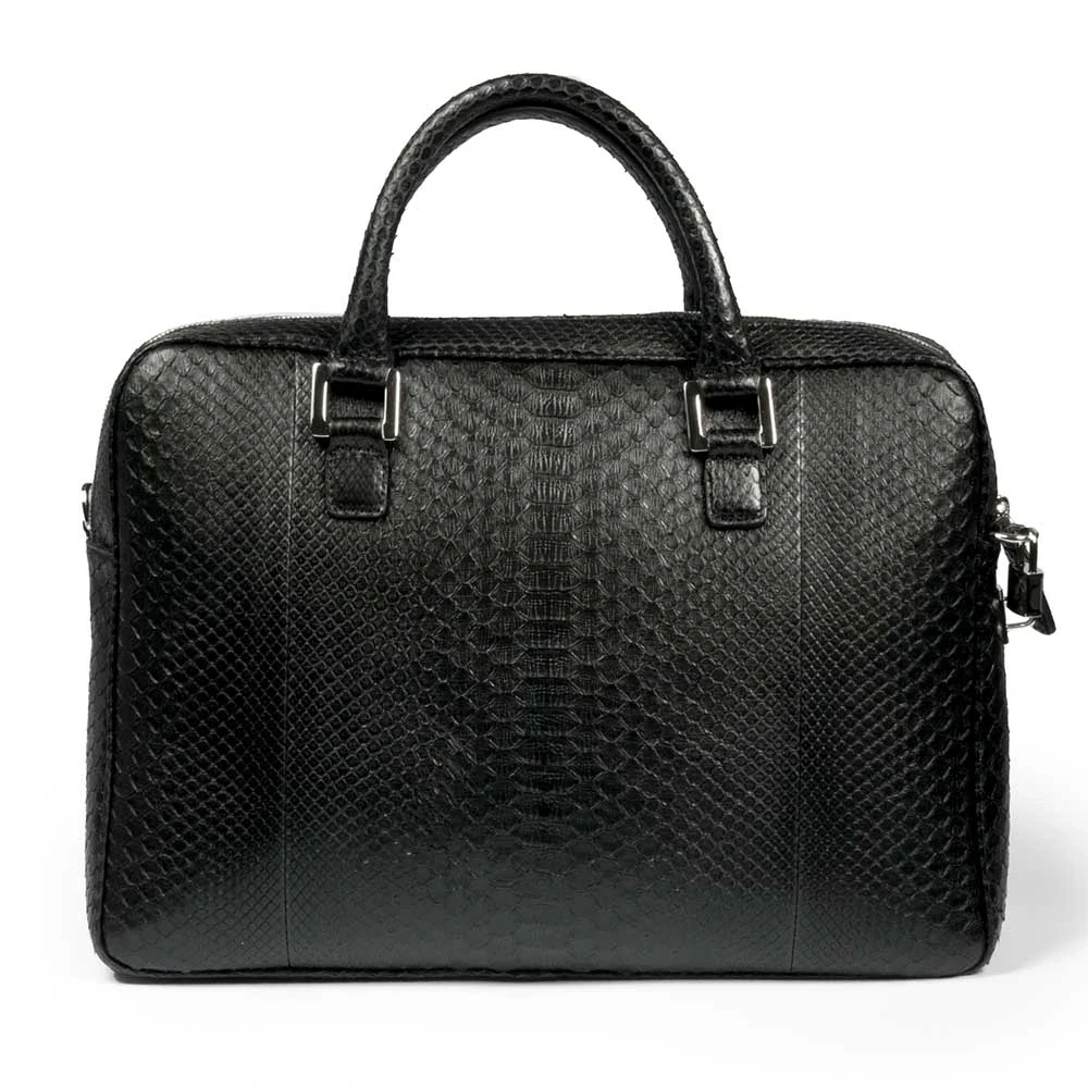 Aktentasche Python Leder Schwarz