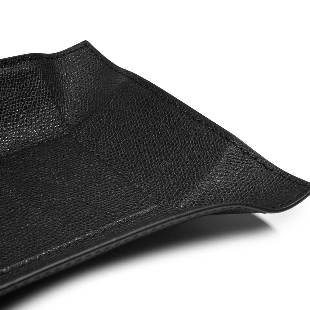 Taschenleerer Rechteckig Leder Schwarz