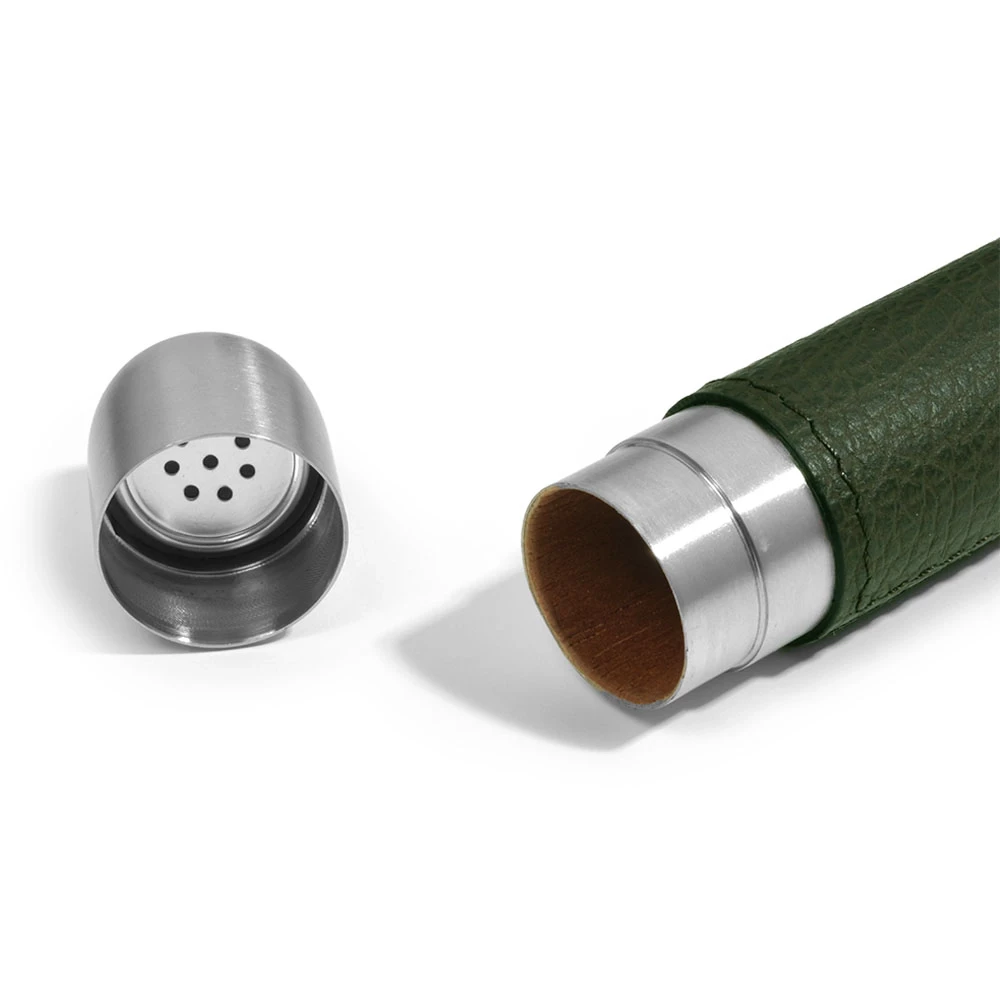 Taschenhumidor Hirschoptik Leder Dunkelgrün