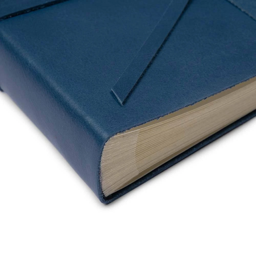 Leder Fotoalbum mit Band 25 Blatt Türkis