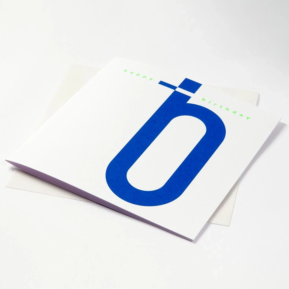 Geburtstagskarte Letter – Happy Birthday Blau/Grün