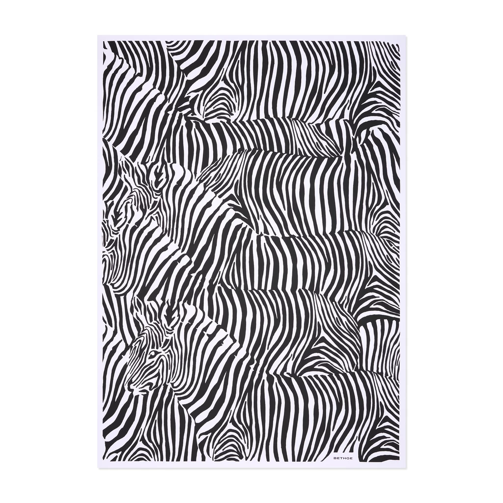 Geschenkpapier Zebra Schwarz-Weiß 3er-Set