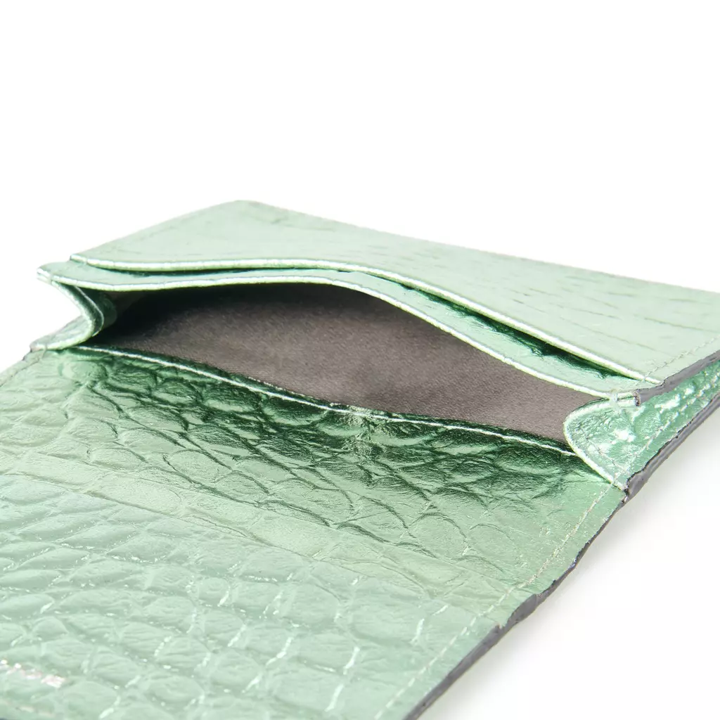 Leder Kartenetui Gefaltet Wild Mint 3 Karten