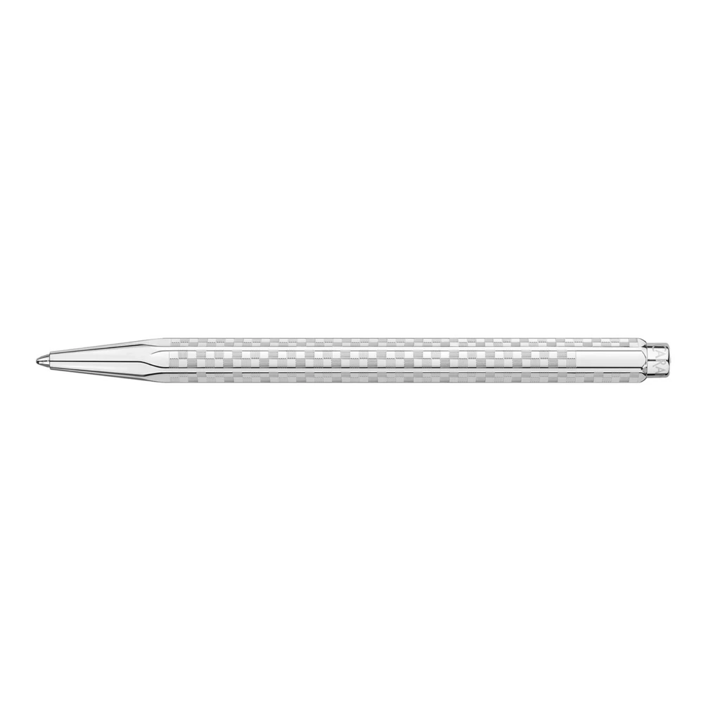 Caran d'Ache Leman Damier Set Kugelschreiber Etui Silber