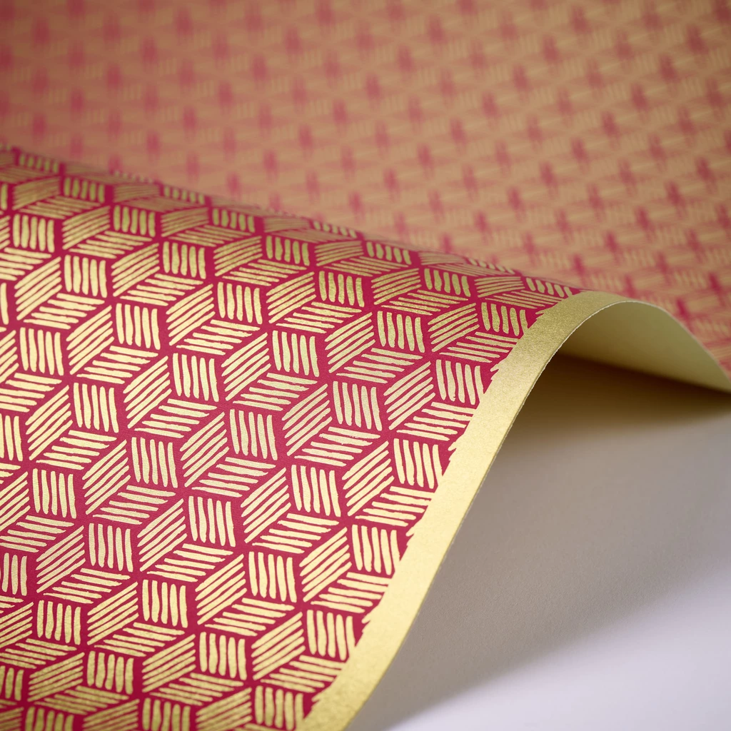 Geschenkpapier Bambus 3er-Set Gold