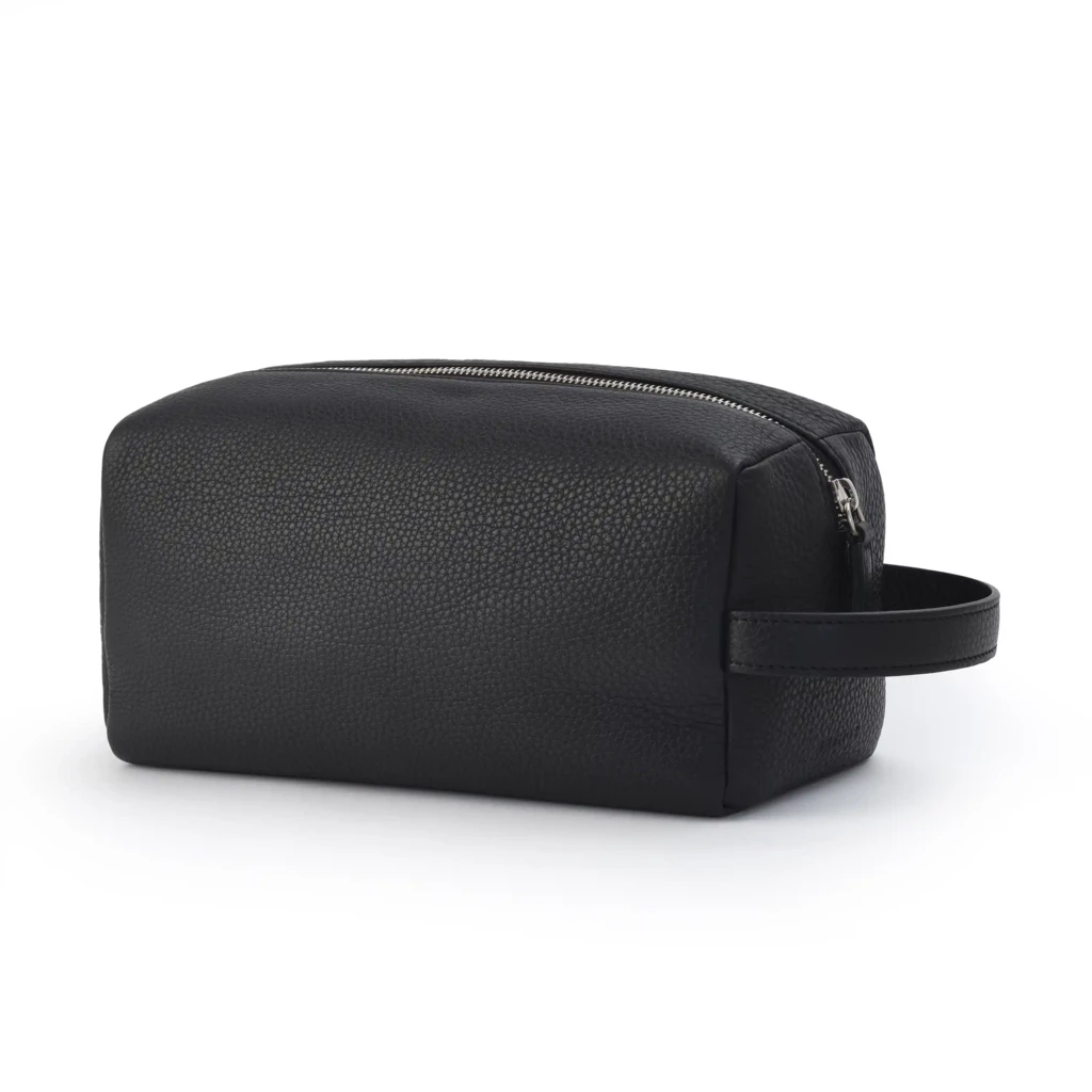 Kulturtasche Adri Leder Schwarz