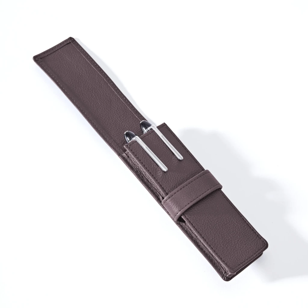 Stifteetui 2er Kollektion 1977 Leder Braun