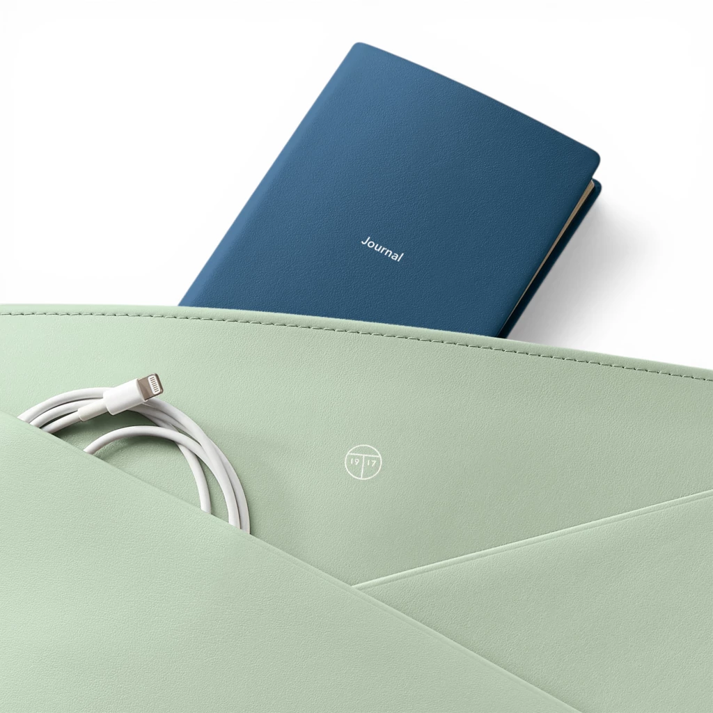 Treuleben Laptoptasche Leder Mintgrün