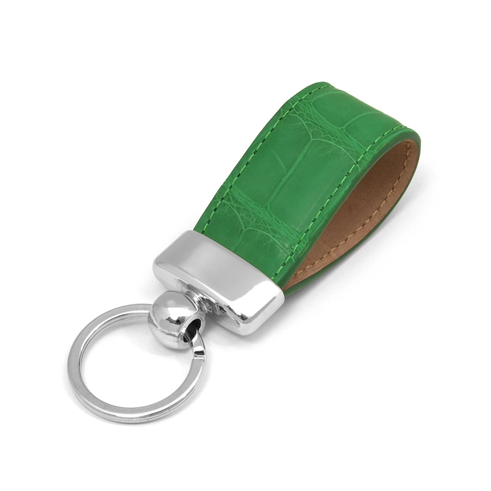 Schlüsselanhänger Alligator Leder Grün