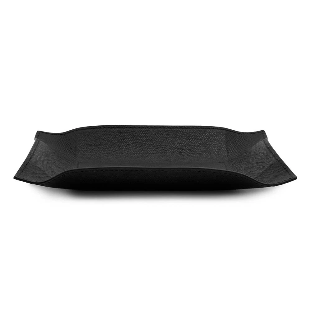Taschenleerer Rechteckig Leder Schwarz