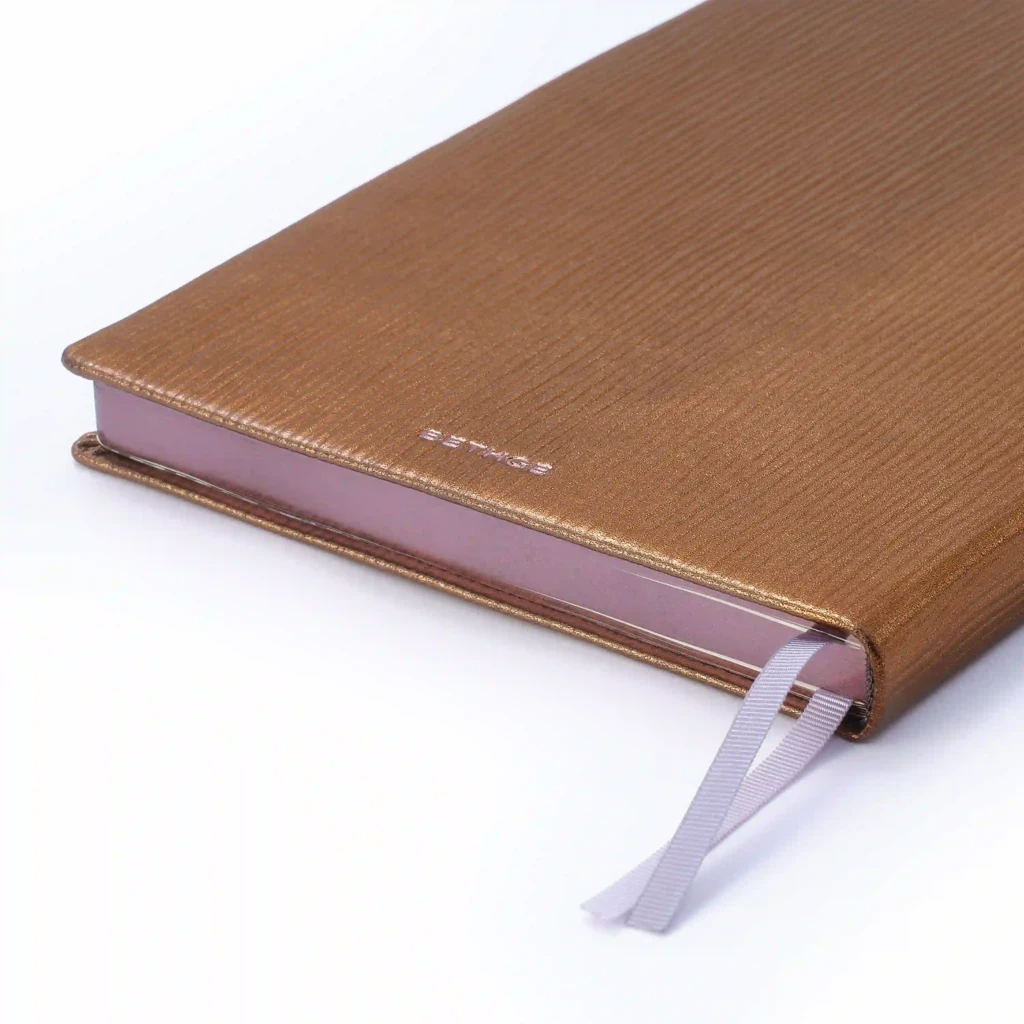 Notizbuch A5 liniert Leder Bronze