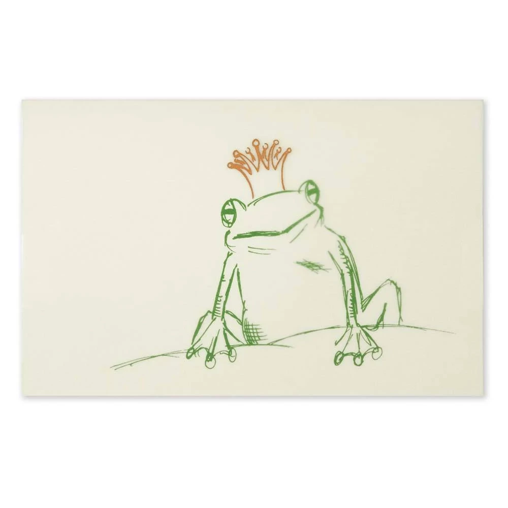 Grußkarte Froschkönig Grün Krone Gold