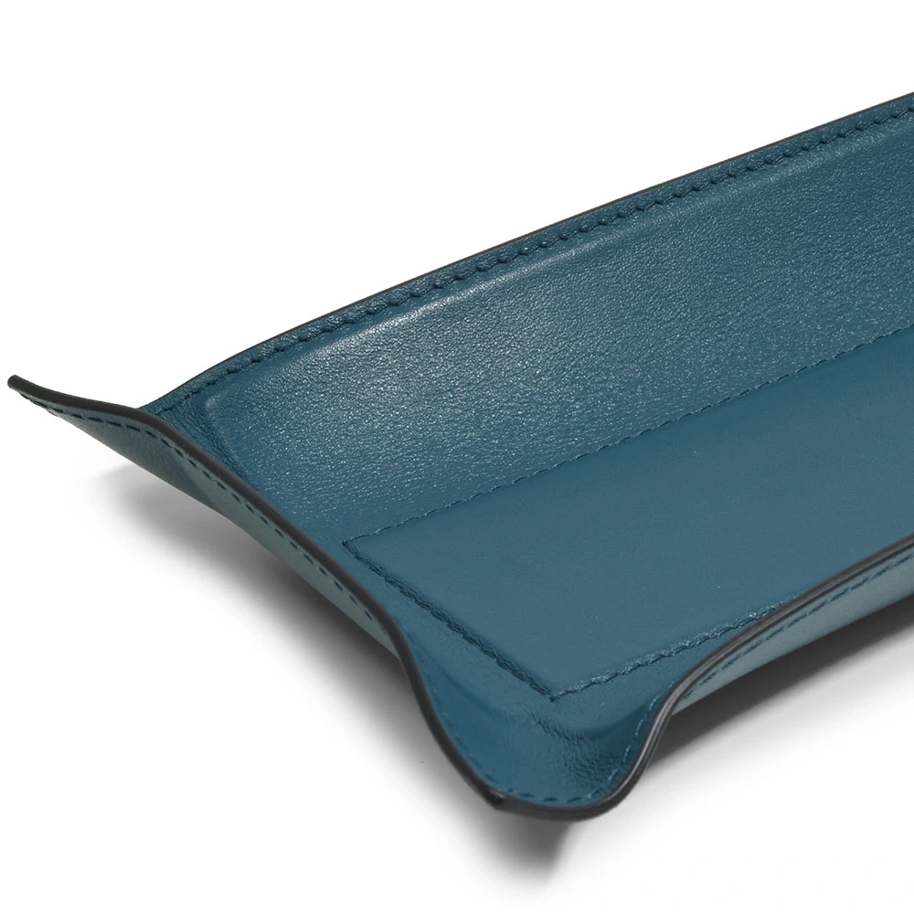 Taschenleerer Nappa Rechteckig Leder Petrol