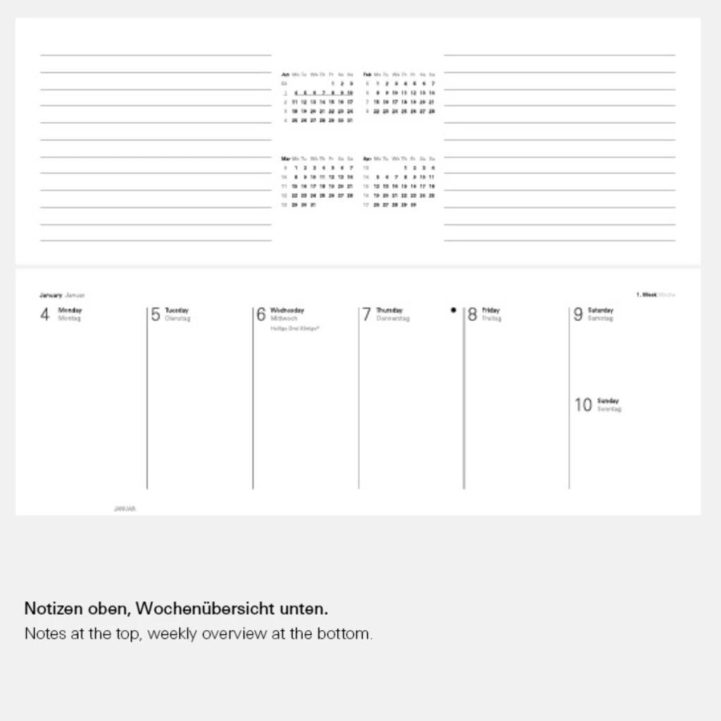 Disponent 2027 Tischkalender Woche Notizen
