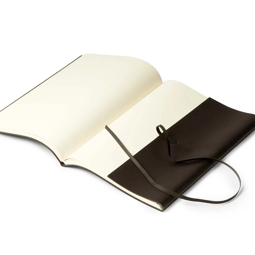 Notizbuch A4 mit Band Leder Choco