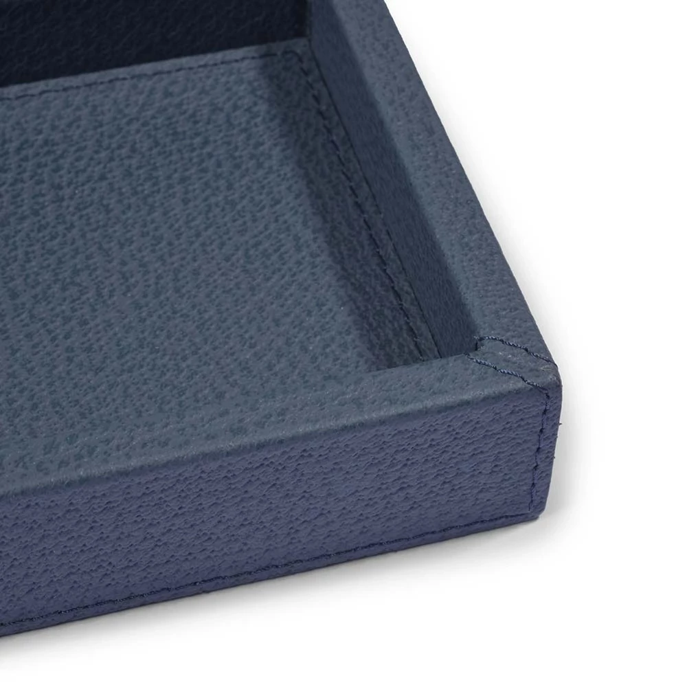 Tablett Boar 24x12 cm Leder Dunkelblau