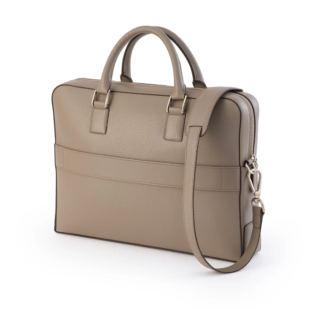 Schmale Aktentasche Adri Leder Taupe