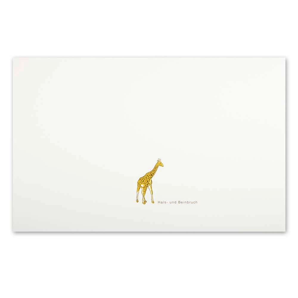 Grußkarte Giraffe Halsund Beinbruch