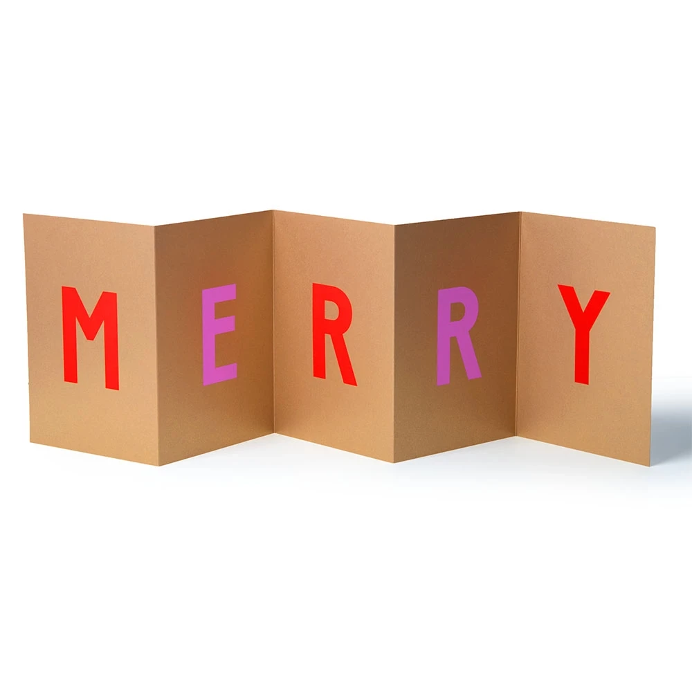 Weihnachtskarte MERRY XMAS Leporello