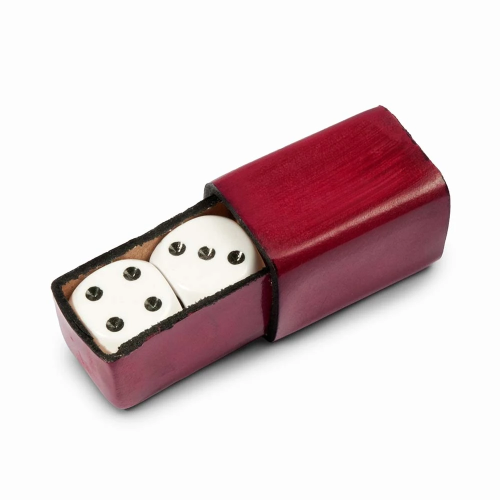 Würfelspiel 2 Würfel Leder Rot