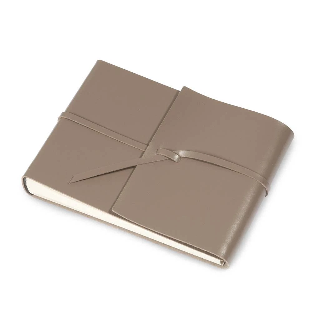 Fotoalbum mit Band 25 Blatt Leder Latte