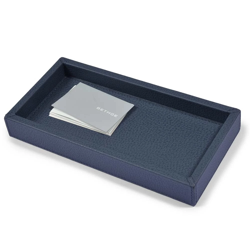 Tablett Boar 24x12 cm Leder Dunkelblau
