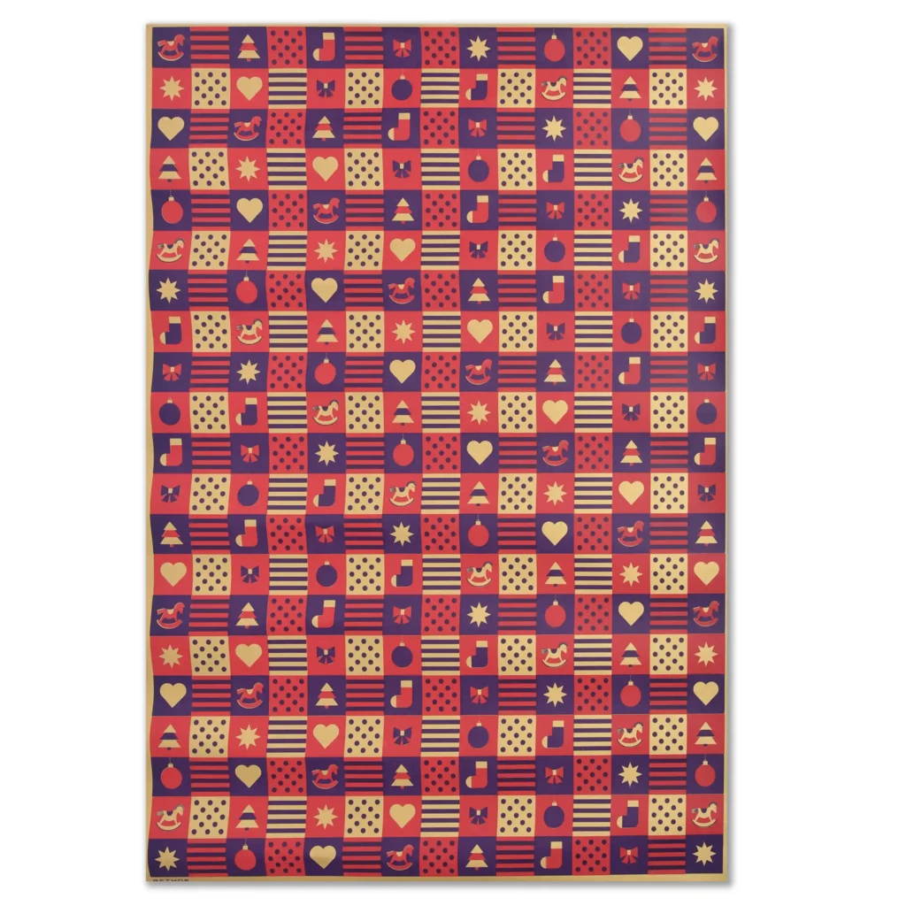 Geschenkpapier Christmas Squares 3er-Set Rot