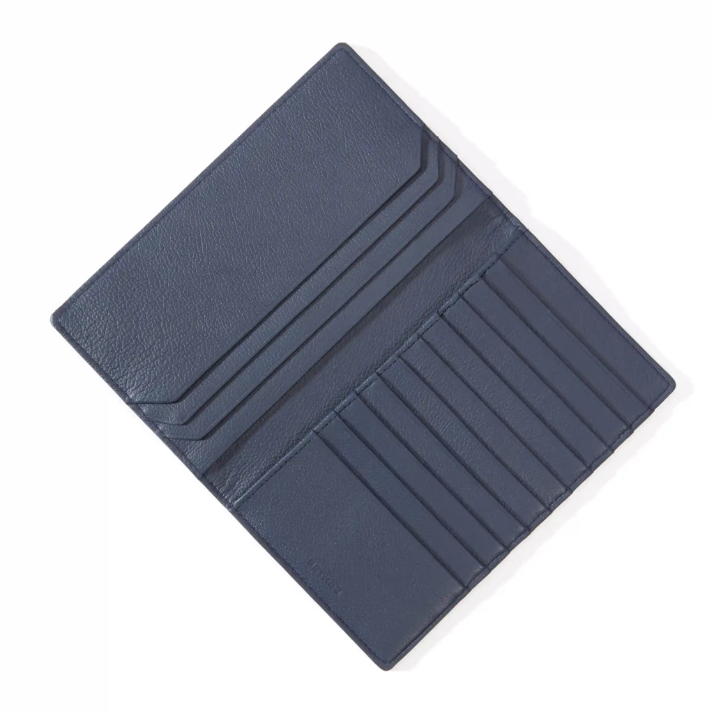 Brieftasche 10 Karten Leder Blau