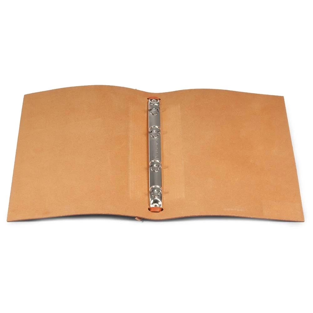 Ringbuch A5 4 Ringe Leder Orange