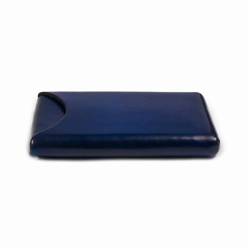 Visitenkartenbox Leder Dunkelblau