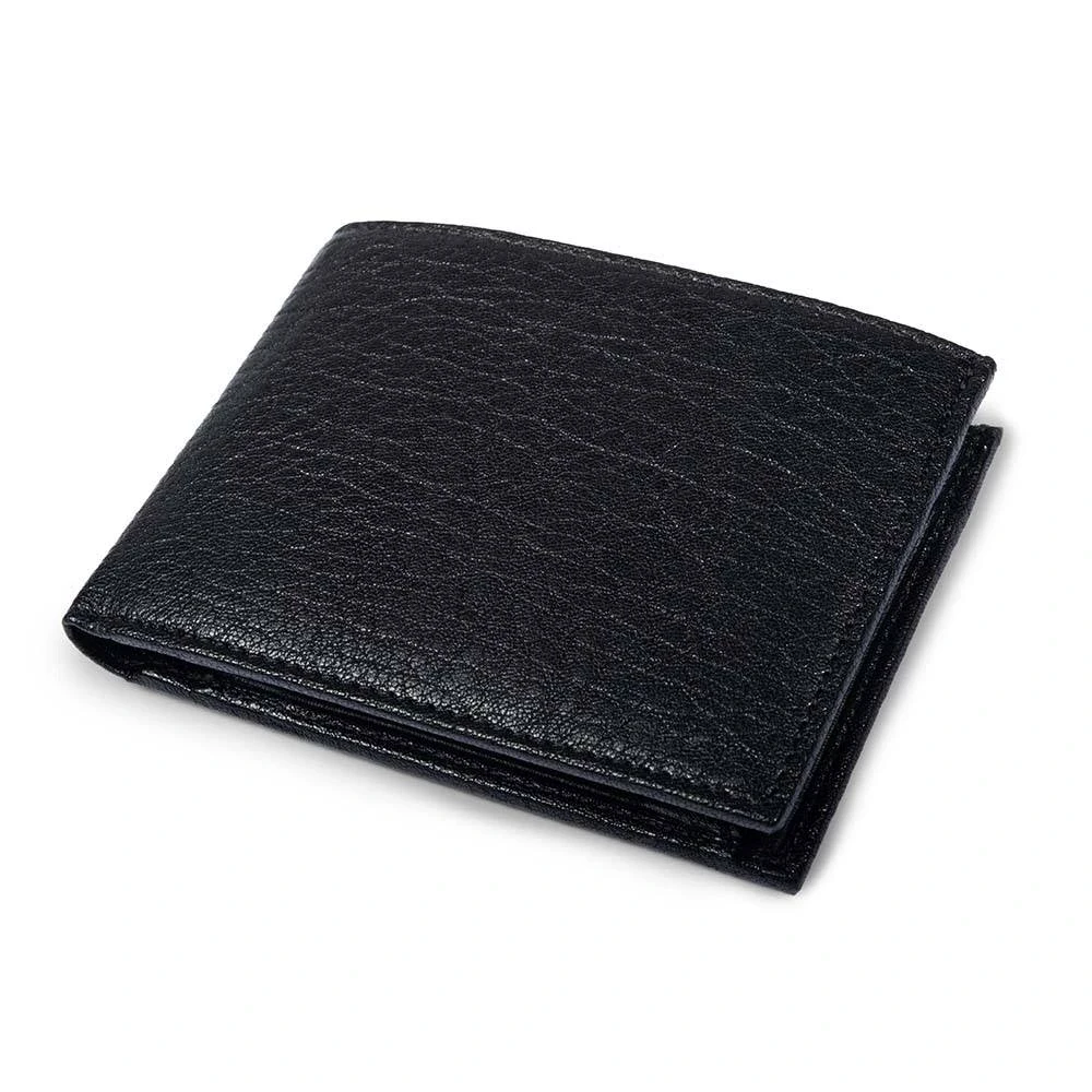 Portemonnaie mit Münzfach Leder Schwarz