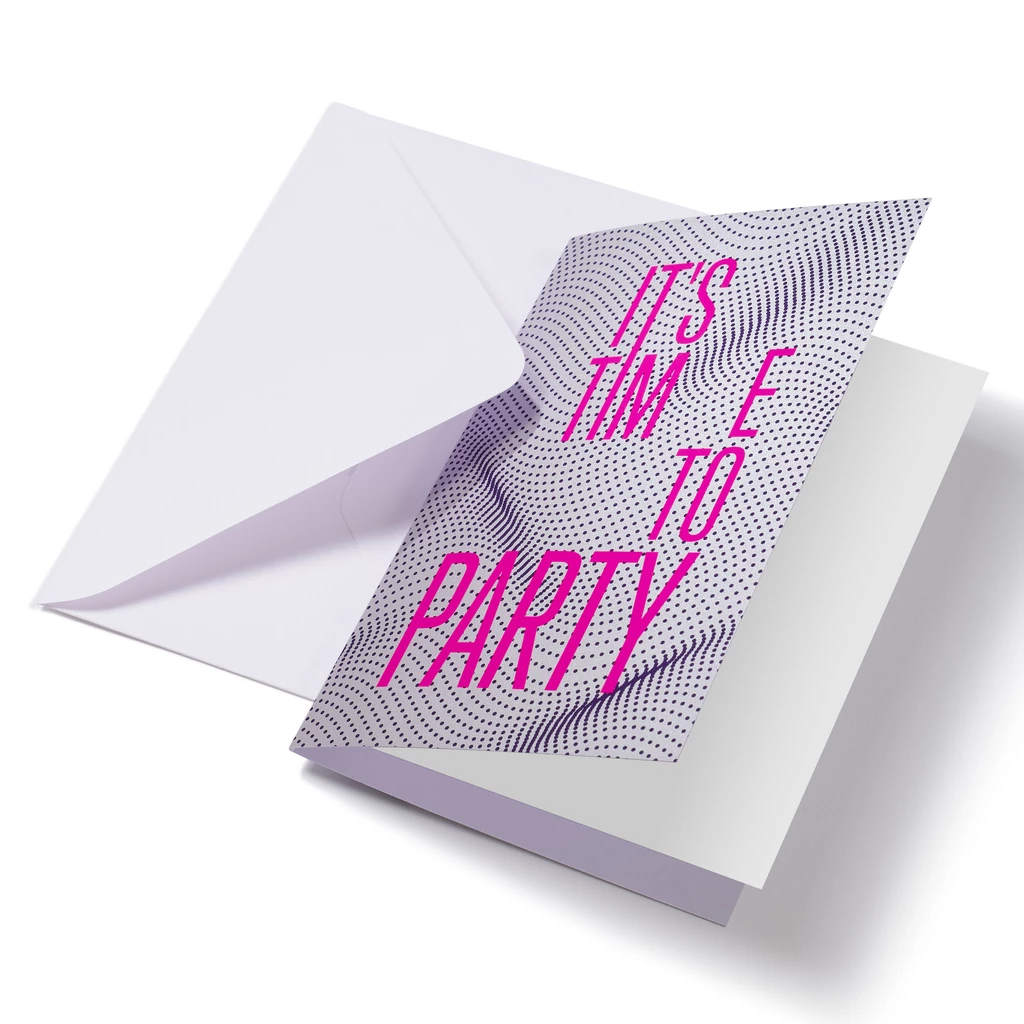 Grußkarte "It's time to party" Dots
