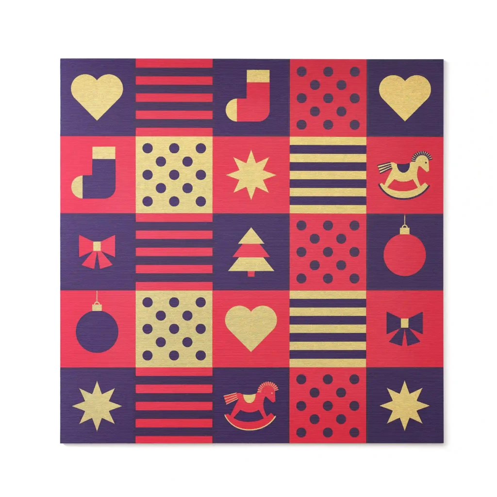 Weihnachtskarte Christmas Squares Rot