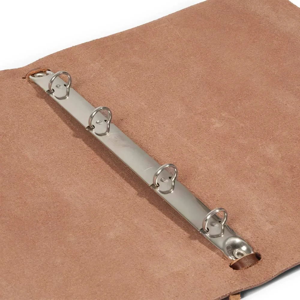 Ringbuch A5 4 Ringe Leder Dunkelbraun