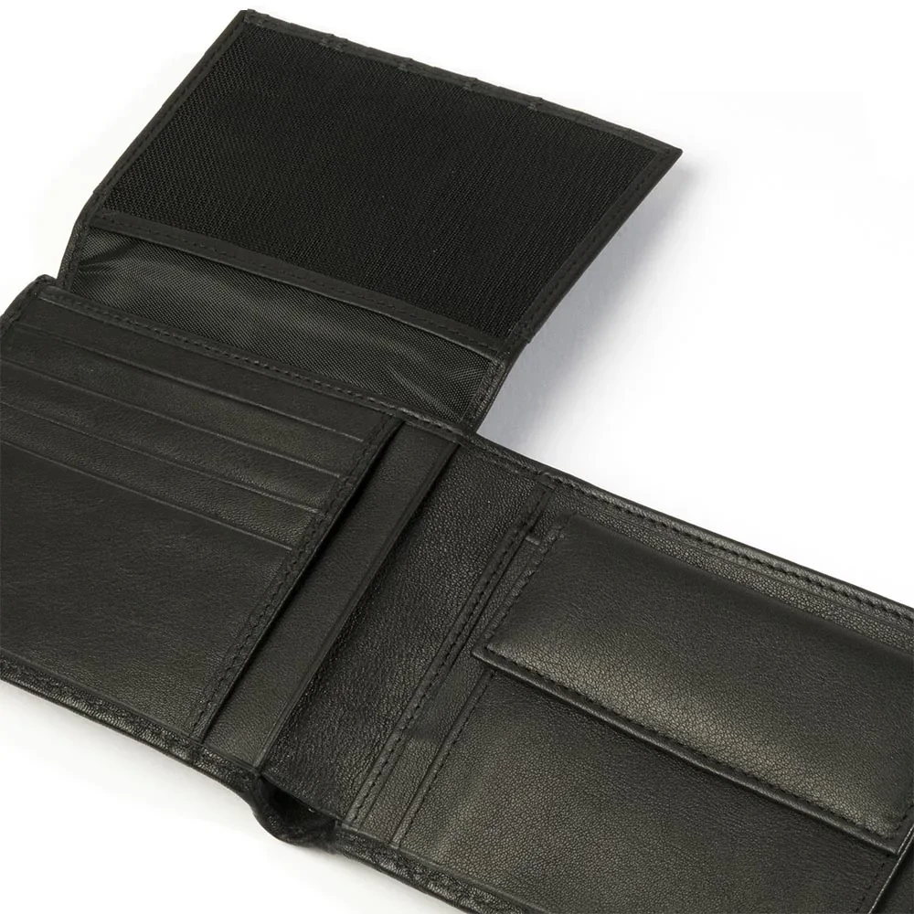 Portemonnaie mit Münzfach Leder Schwarz