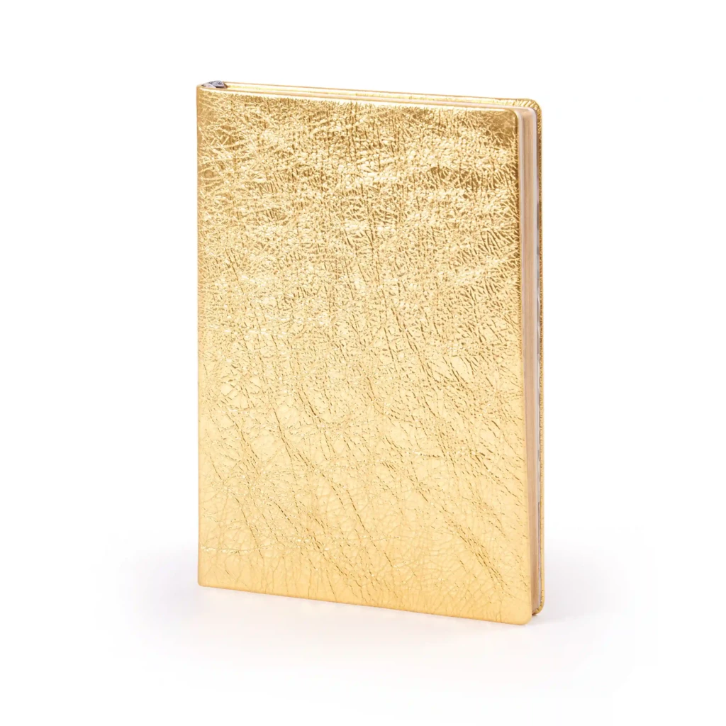 Notizbuch A5 Blanko Leder Gold