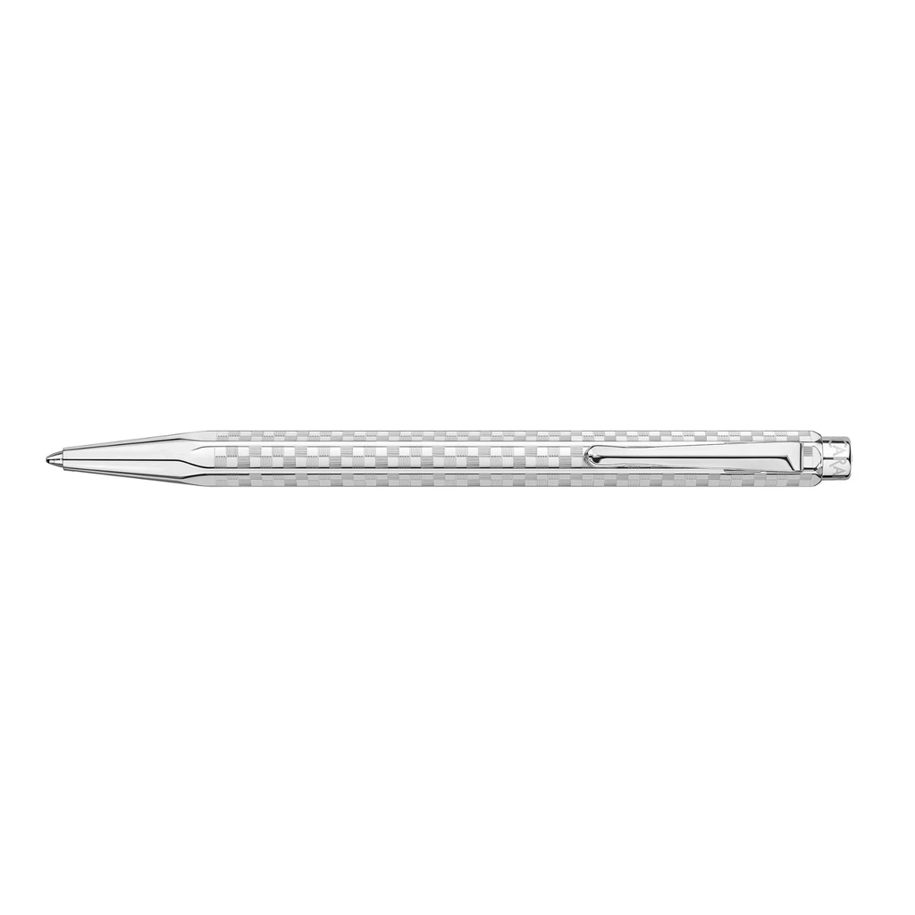 Caran d'Ache Leman Damier Set Kugelschreiber Etui Silber
