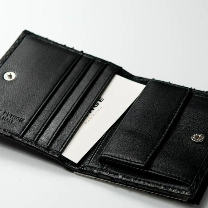 Portemonnaie mit Münzfach Leder Schwarz