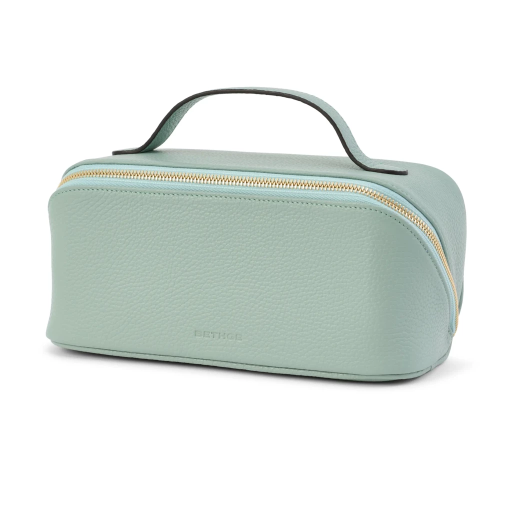 Kosmetiktasche Adri Leder Salbei