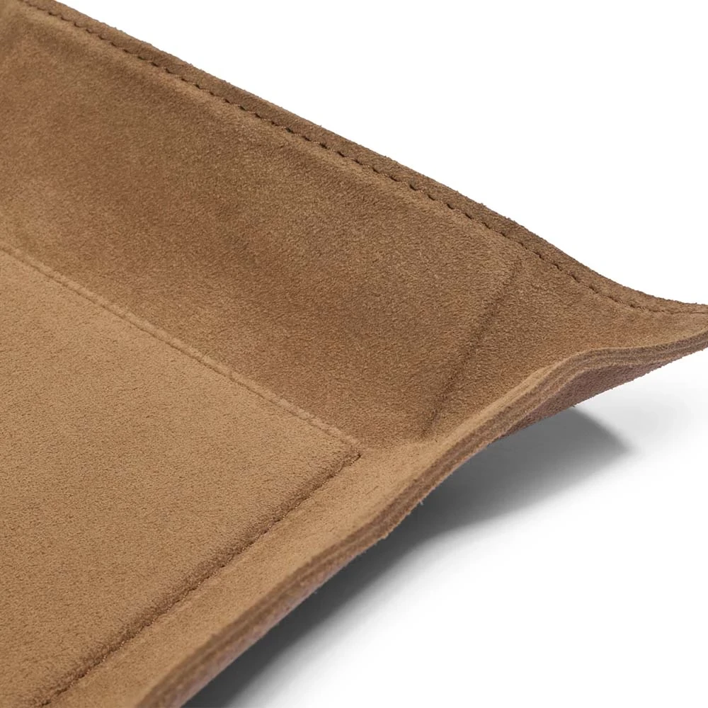 Taschenleerer Quadratisch Wildleder Nussbraun