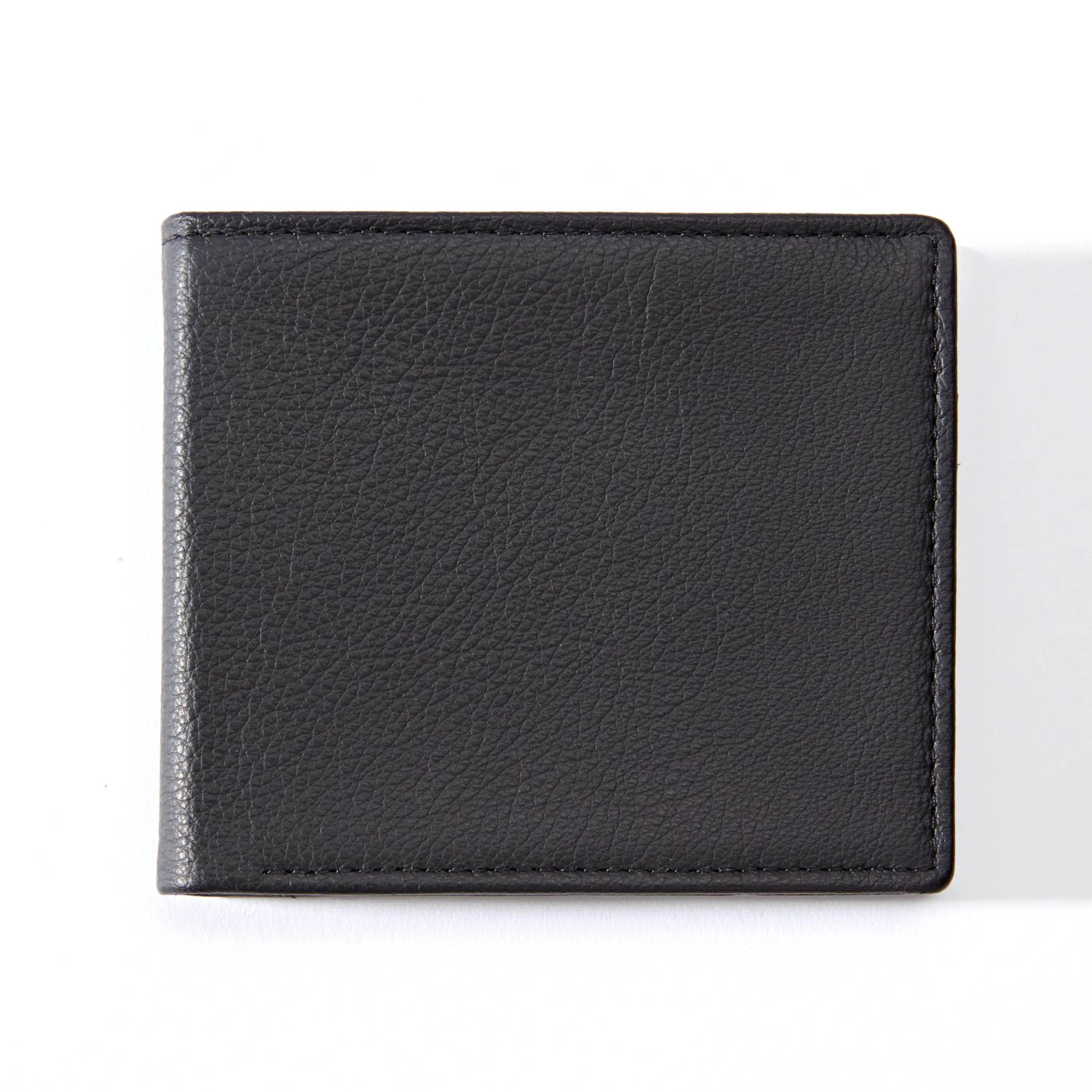 Leder Portemonnaie Breit mit Mnzfach Schwarz