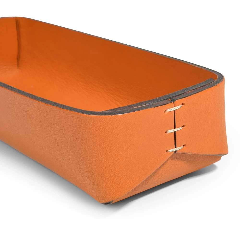 Stiftablage Stitch Schmal Leder Orange