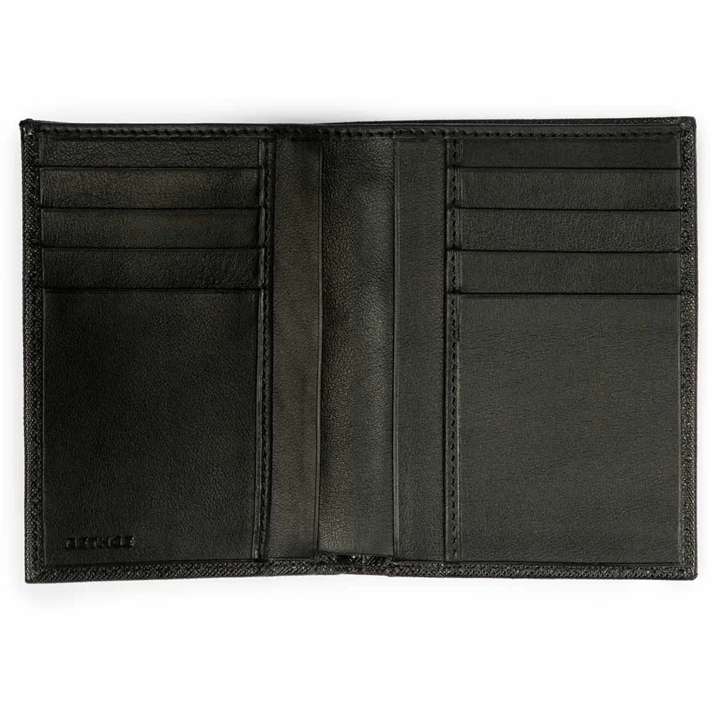 Brieftasche Schwarz 8 Karten Leder Saffian