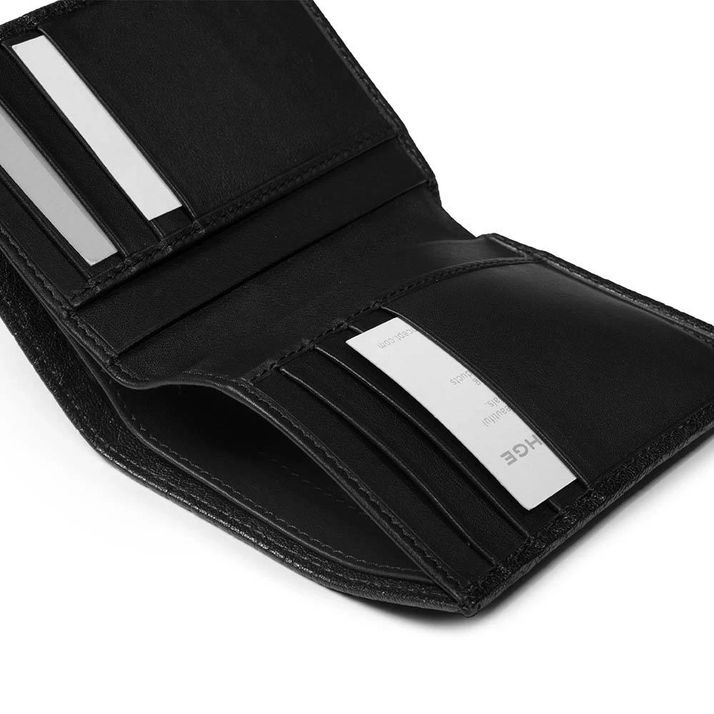 Brieftasche 8 Karten Leder Schwarz